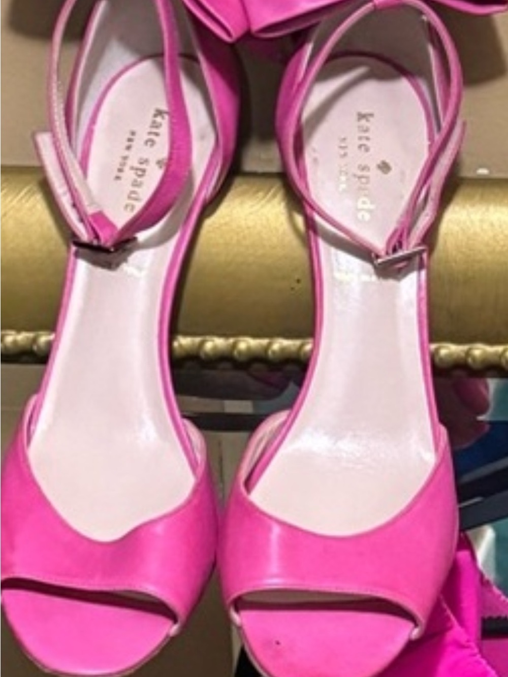 kate spade Bright Pink Open-Toe Ankle-Strap Heels